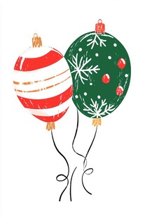 圣诞装饰气球插画
