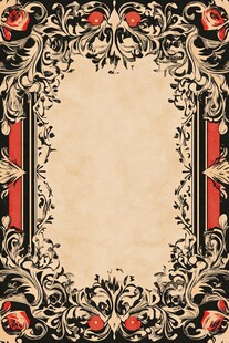 复古花卉边框装饰背景图