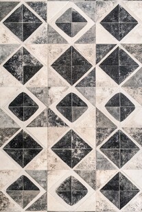 几何黑白拼花瓷砖图案
