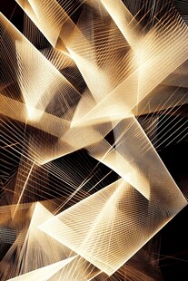 金色几何线条抽象艺术图案