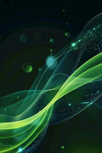 动感绿光波浪抽象背景图