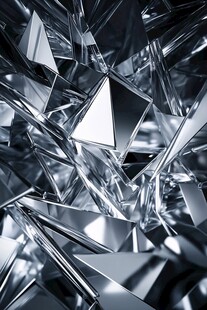 银色三角几何抽象背景图