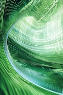 梦幻绿色曲线抽象艺术画面