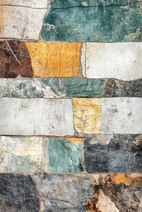 多彩拼接石墙面纹理