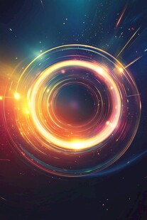 炫彩光环科幻宇宙背景图
