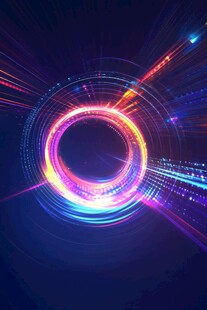 炫彩光环科技感光影背景