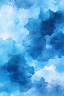 蓝色水彩晕染抽象背景图