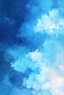 梦幻蓝调水彩天空背景