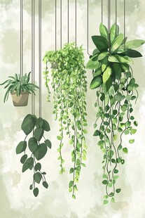 悬挂绿植 清新自然风
