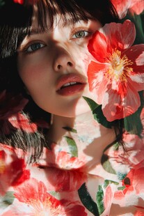 花中佳人的浪漫光影