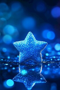蓝色梦幻星星小装饰