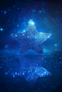 蓝色闪耀五角星梦幻背景