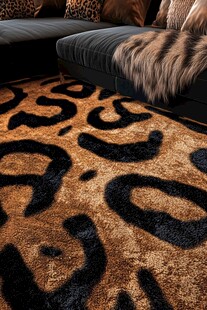 豹纹地毯打造野性家居风