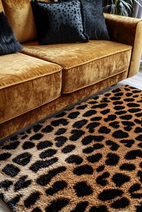 豹纹地毯搭配奢华沙发