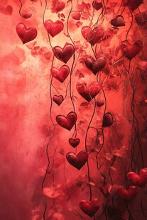 爱心垂挂营造浪漫氛围