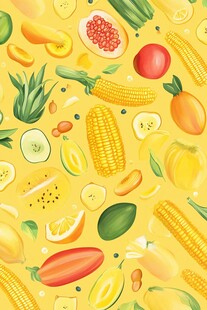缤纷蔬果插画背景图