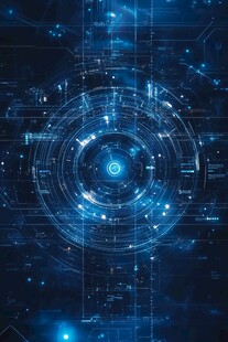 科技感蓝色数字界面背景