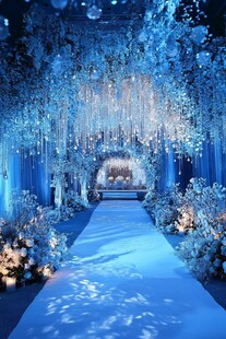 梦幻蓝调婚礼浪漫仪式通道