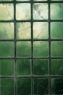绿色裂纹马赛克瓷砖纹理