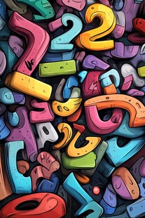 色彩斑斓的数字堆叠画面