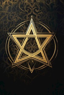 金色神秘五角星图案设计