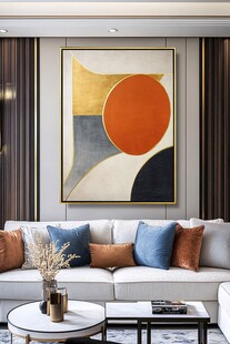 现代简约客厅的艺术挂画