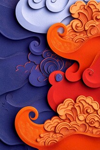 中式立体云纹艺术图案