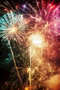 绚丽烟花点亮璀璨夜空