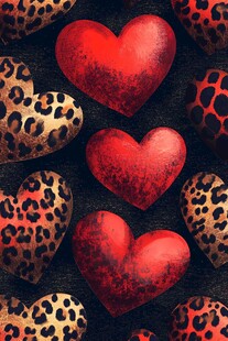 豹纹与红心的浪漫组合