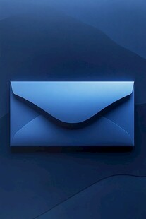 蓝色立体信封图标