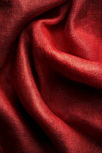 红色绸缎布料纹理特写