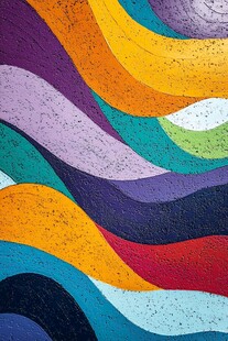 多彩波浪抽象艺术图案