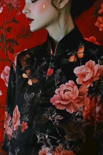 中式复古旗袍女子的优雅瞬间