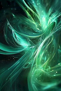 梦幻绿系抽象光影特效图