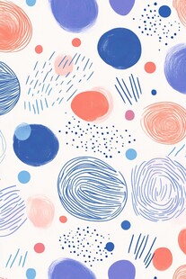 多彩波点手绘风图案背景