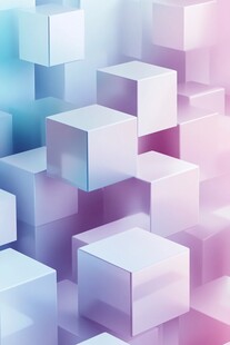 梦幻渐变立方体背景图