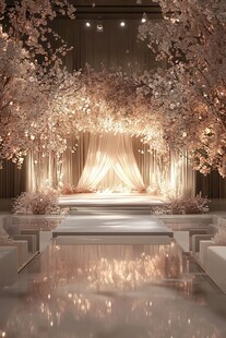 浪漫粉色系梦幻婚礼场景