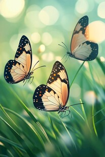 草地上飞舞的美丽蝴蝶