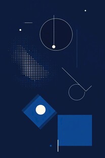 深蓝色几何抽象图案设计