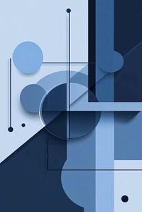 蓝调几何抽象艺术图案