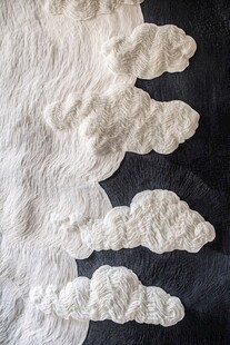 白色云朵装饰布艺纹理展示