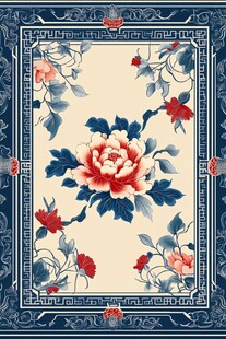 中式牡丹花纹古典图案