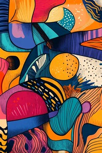 抽象多彩几何图形艺术画