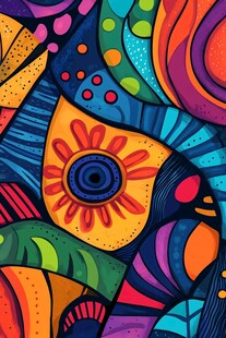 绚丽多彩的抽象花卉图案