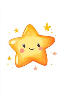 可爱笑脸星星插画