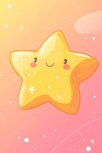 可爱星星在梦幻背景中