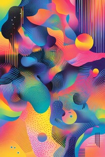 梦幻炫彩抽象几何艺术图案