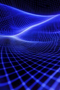 梦幻蓝色网格线条科技背景