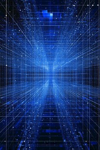 蓝色科技感网格线条空间