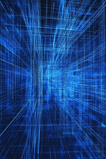 蓝色科技线条未来感空间